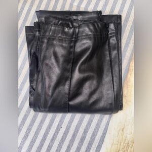 Black Faux Leather High Waist Pants